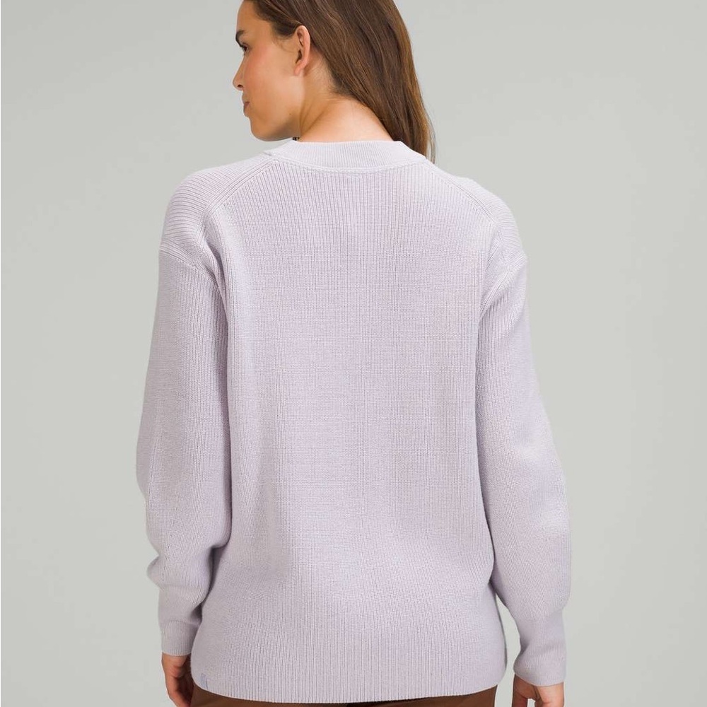 Lululemon Merino Wool-Blend Ribbed Crewneck Sweater Faint Lavender Side 6 - Picture 3 of 10